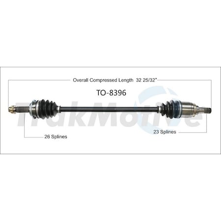 Surtrack Axle Cv Axle Shaft, To-8396 TO-8396